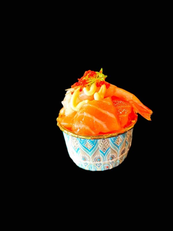 Hitokuchi – Lachs & Süßgarnele Cup